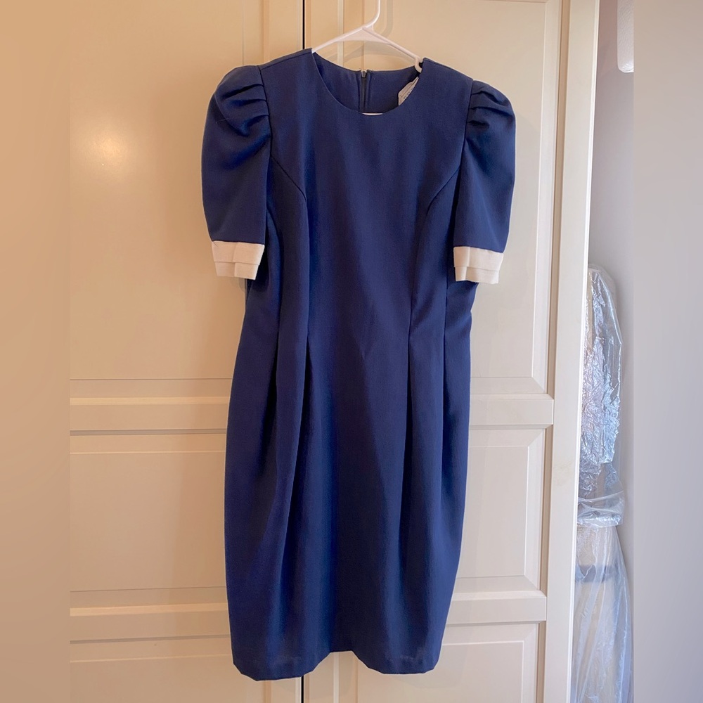 Vintage 80’s Peri Petites Classic Navy dress Halloween costume Amish prairie